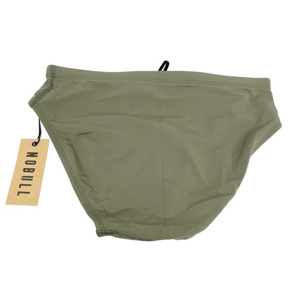NoBull Men's Olive Green Stretch Lined Swim Briefs Size Medium - Picture 3 of 5